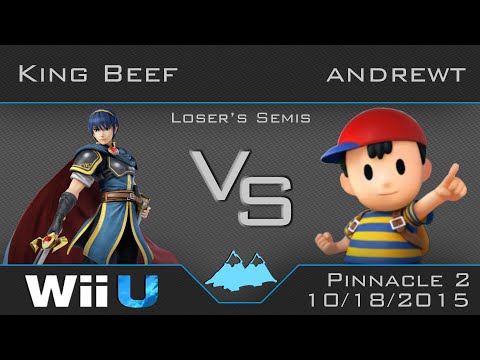 Pinnacle 2 - King Beef (Marth,Fox) vs AndrewT (Ness) SSB4 Loser's Semifinals