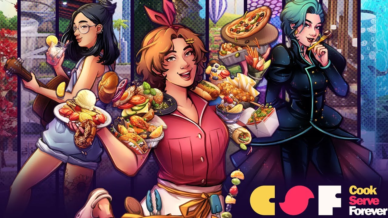 Cook Serve Forever trailer thumbnail featuring narrative cooking gameplay and city setting