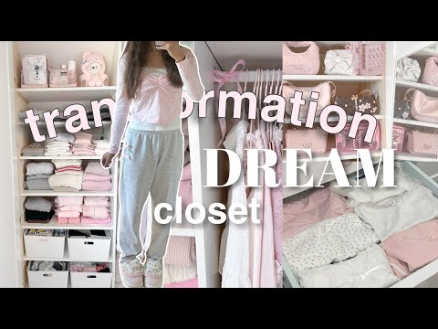 DREAM CLOSET MAKEOVER♡ organizing and decluttering + tour (coquette, balletcore)