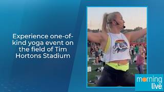 Experience one-of-kind yoga event on the field of Hamilton Stadium