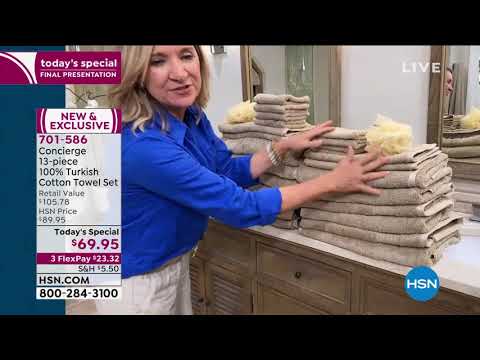 Concierge Collection 13piece 100% Turkish Cotton Towel S...