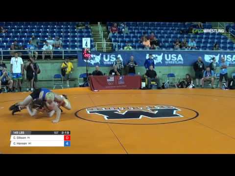 Junior FS 145 Cons 64-2 - Caleb Gibson (IN) vs. Cal Hansen (WI)