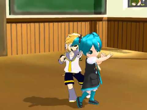 MikuMikuDance -  Little Miku & Chibi Len - Colorful x Melody