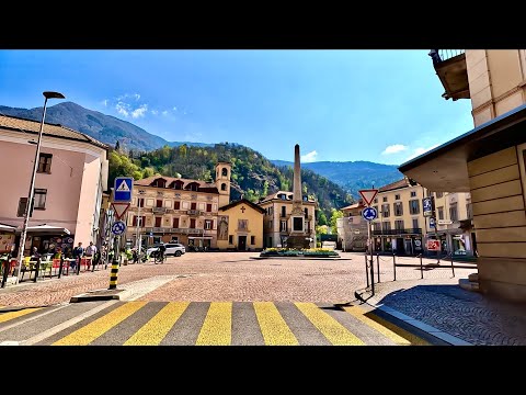 Driving in Swiss ,BELLINZONA, One of the most beautiful City in Switzerland -4K