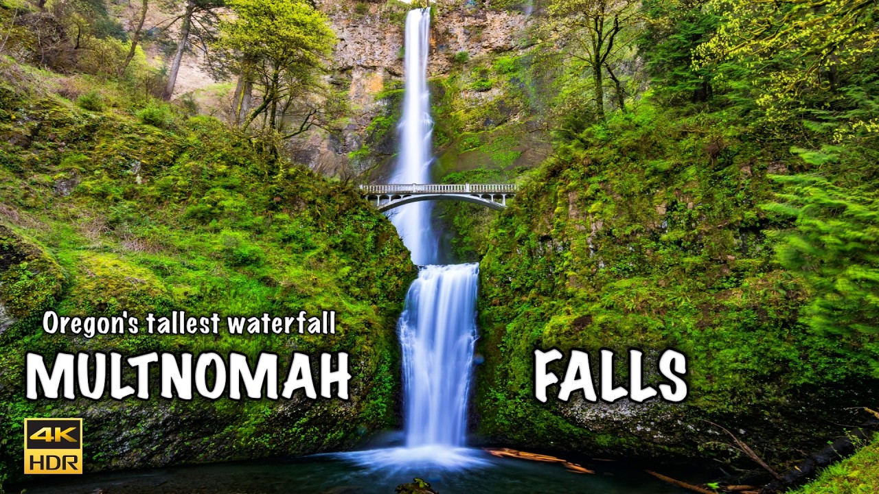 Multnomah Falls | Colombia River Gorge National Scenic Area Oregon USA 4K 60 FPS