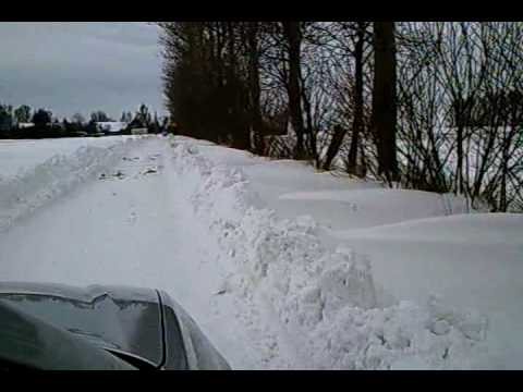 Schneetief Daisy --- von Stralsund nach Prohn über Umwege , mit meterhohen Schneewehen