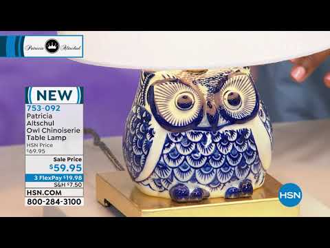 Patricia Altschul Eulen-Chinoiserie-Tischlampe