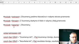 C++ pamokos. Programos analizė. Tema: Simbolių eilutės ir skaičiai. Kolekcija