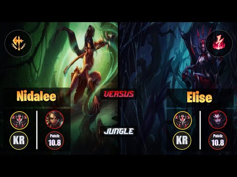 GrandMaster NIDALEE [Conqueror] (Jungle) VS  ELISE - Grandmaster KR Patch 10.8