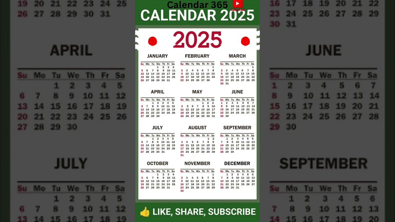 2025 calendar - Calendar of the year 2025 -  2025 calendar with holidays📅 Calendar 365 📅
