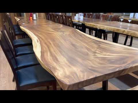 8 seater live edge dining table with Bana chair ( table NTS 1106)