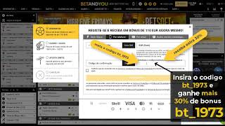 BetandYou - bonus ate 143€ como registar em Portugal