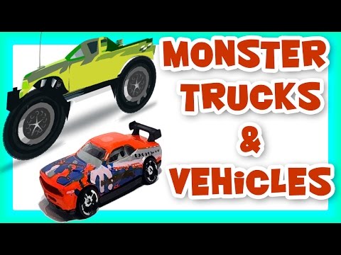 MONSTER TRUCKS For Children, Street Vehicles For Children, Monster Trucks by JeannetChannel Video