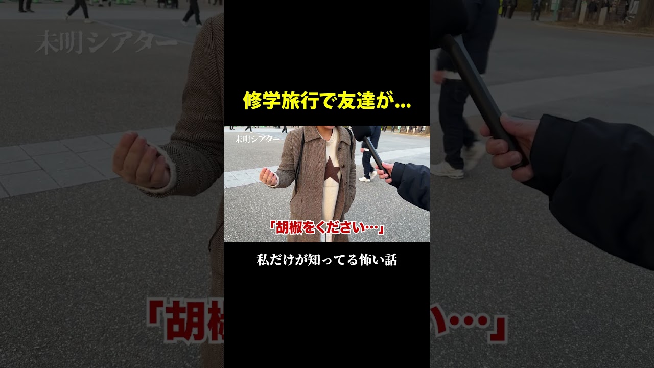 修学旅行で友達が、、　#怖い話 #不思議な話 #胡椒 #街頭インタビュー #未明シアター