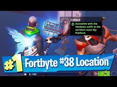 Fortnite Fortbyte #38 Location - Accessible with the Vendetta outfit at Northern most Sky Platform Video