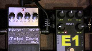 Video thumbnail for Boss Metal Core ML-2 Vs AMT Electronics E1 Distortion Pedal Shootout by Simon Smith