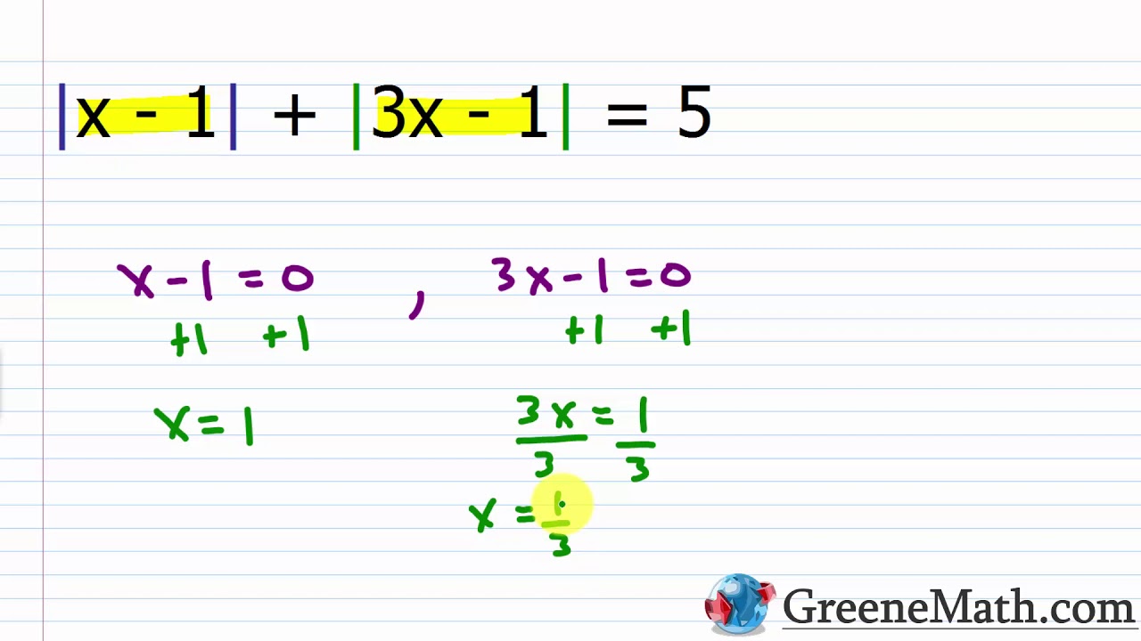 Solving Advanced Absolute Value Equations