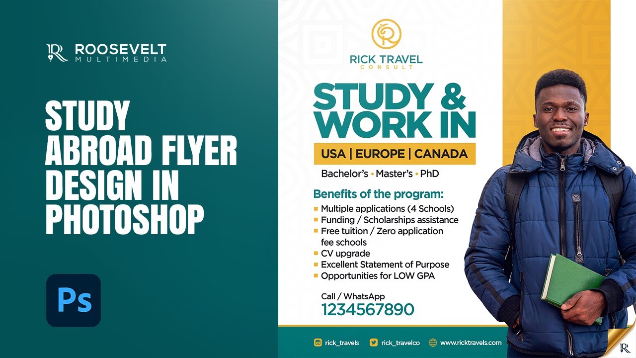 How to design a study abroad flyer in Photoshop