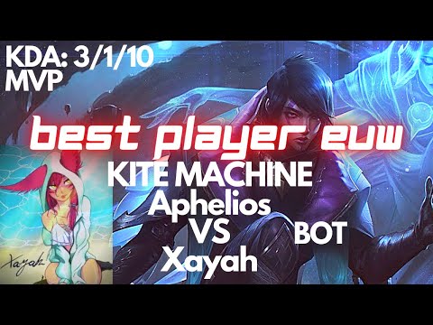 | League of Legends | Aphelios VS Xayah (BOT) | BEST PLAYER EUW KITE MACHINE SOLOQ Challenger - EUW