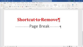 How to remove page break in Word 2007 and above including shortcut to remove all page break [2021]