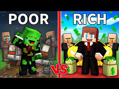 JJ and Mikey: Became POOR vs RICH in Minecraft - Maizen
