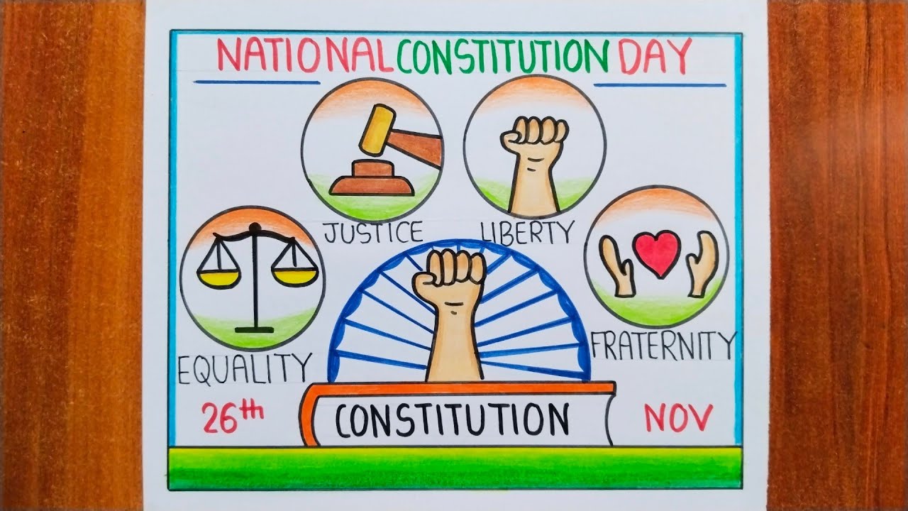 National Constitution Day Drawing / Law Day Drawing / Indian Constitution Day Poster Drawing
