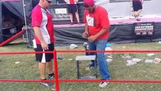 Ace breaking a cinder block at the fair