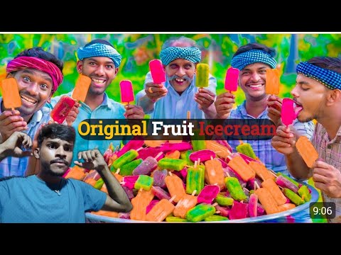 KUCHI ICE | FRUIT POPSICLES | Healthy Homemade Colorful Popsicle Making in Village | Stick Ice Cream