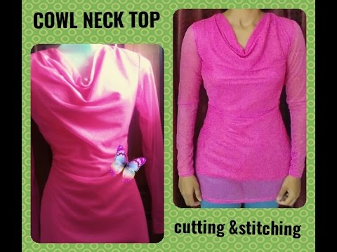 COWL NECK DRESS PATTERN CUTTING & SEWING IN HINDI Video