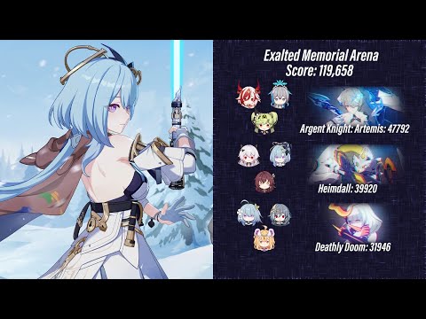 EX Memorial Arena - SSS Argent Knight: Artemis, SSS Heimdall, Deathly Doom (119,658 Pts)