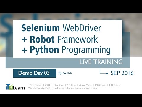 Selenium Webdriver Robotframework Python Programming Live Training Day 03