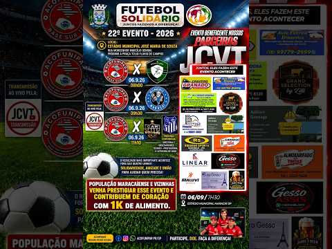 🔴 AO VIVO | 22º Futebol Solidário de Maracaí-SP — JCVT Transmissão
