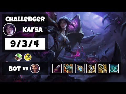 Kai'Sa Bot Lane 11.10 Challenger Gameplay Replay S11 (9/3/4) - OCE