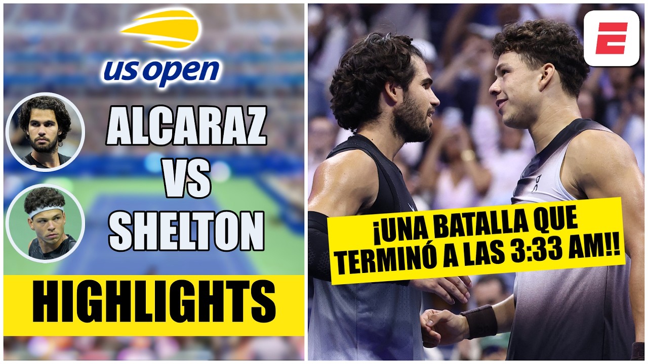 ÉPICA VICTORIA de BEN SHELTON sobre ALCARAZ en partido RÉCORD del US OPEN | Highlights | Resumen