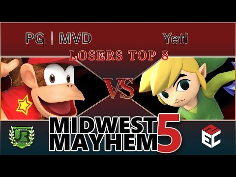 Midwest Mayhem 5 LOSERS TOP 8 - PG | MVD (Diddy Kong) vs Yeti (Toon Link)