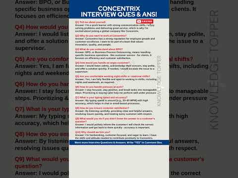 Concentrix Interview Questions and Answers
