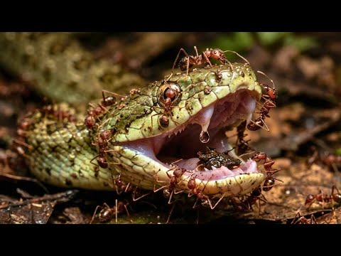 Ants surround the snake 🔥 🐍 | When the predator becomes prey