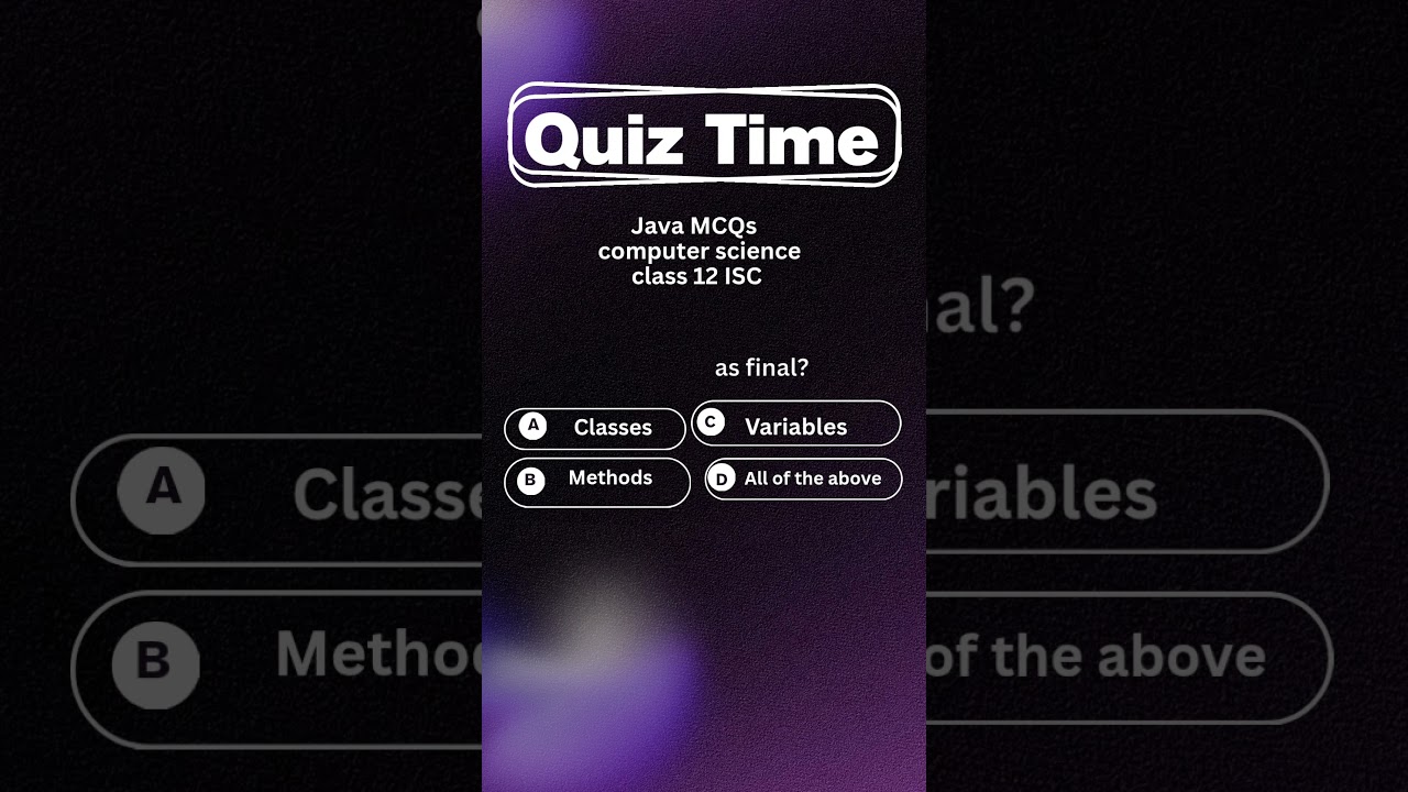 Java MCQs Computer Science class 12 ISC #computerscienceclass12 #java#isc