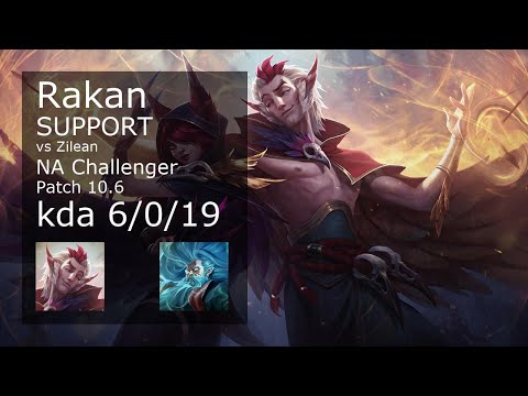 Rakan Support vs Zilean - NA Challenger 6/0/19 Patch 10.6 Gameplay