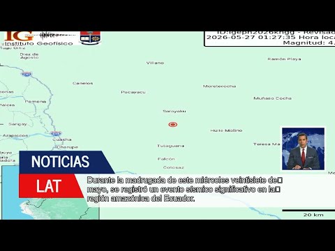 Sismo de Magnitud 4 sacude la Amazonía Ecuatoriana en Pastaza