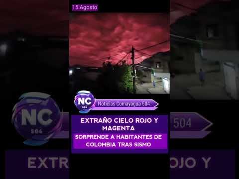 Un inusual tono rojo y magenta iluminó el cielo en Galeras, Sucre, tras el reciente temblor