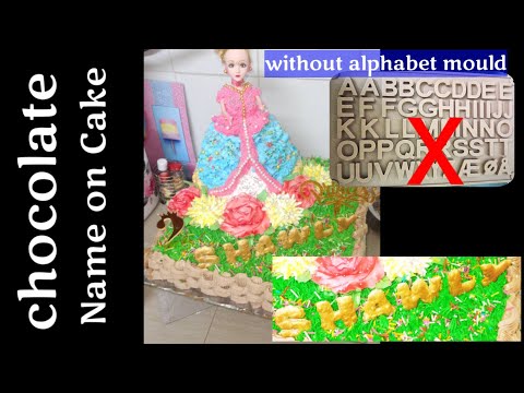 Chocolate alphabet without mould | writing name on cake | chocolate garnishing techniques at home