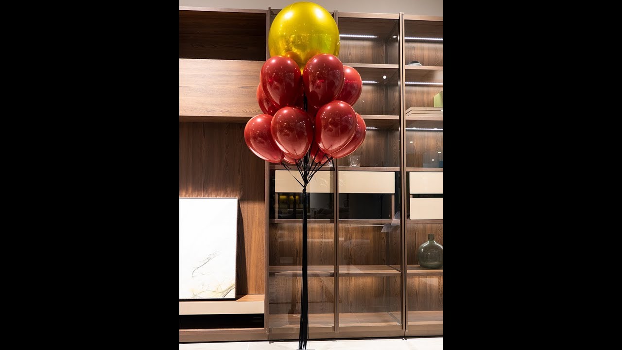 Ruby Red Balloon with 22inch Gold Orbz  Foil Balloon Bouquet for even party enter decoration