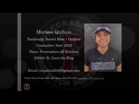 Marissa Quihuis Softball Skills Video - 2023 2B Outfield