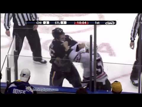 Ben Eager vs B.J. Crombeen Jan 2, 2010