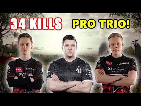 TSM Fexx, FaZe Gustav & Aitzy - 34 KILLS - PRO TRIO! - Groza + SLR - SQUAD - PUBG