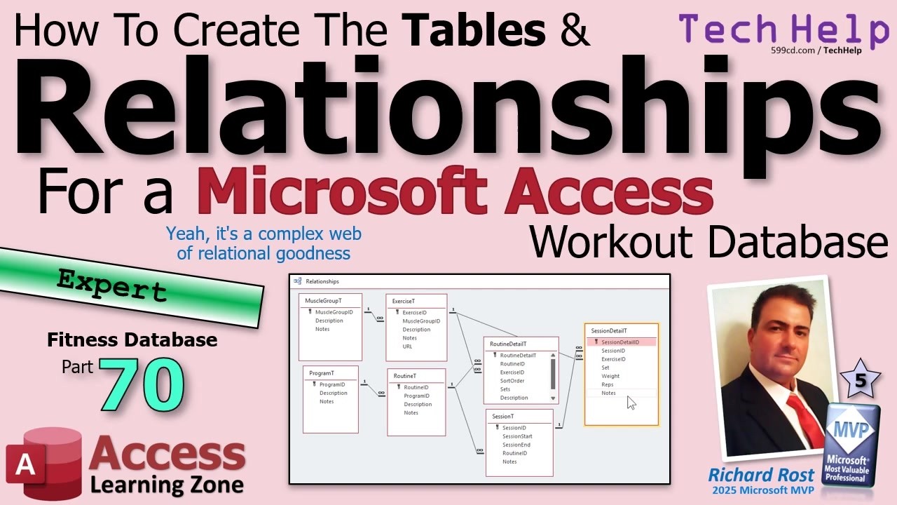 How To Create The Tables & Relationships For A Microsoft Access Workout Database - Fitness #70