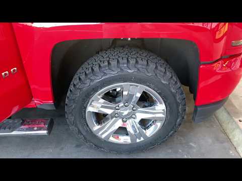 2018 Silverado: BFG All-Terrain T/A KO2 275/60r20 Stock Chevy Wheels, No Rub!