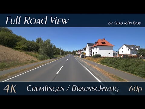 Cremlingen/Braunschweig, Germany: Helmstedter Straße - 4K (UHD/2160p/60p) Autofahrt / Car Ride Video