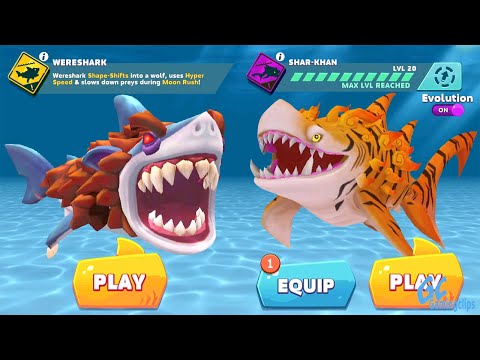 SHAR-KHAN vs WERESHARK in Hungry Shark Evolution